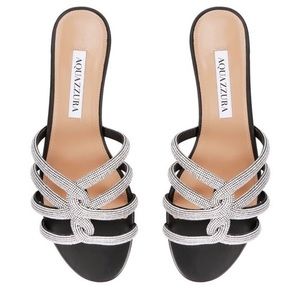 Aquazzura Moondust Embellished Leather Sandles